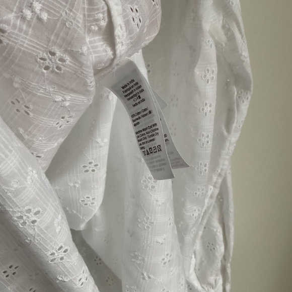 NWT J.Crew White Eyelet Airy side-tie tunic cover-up SZ XS - Picture 7 of 8